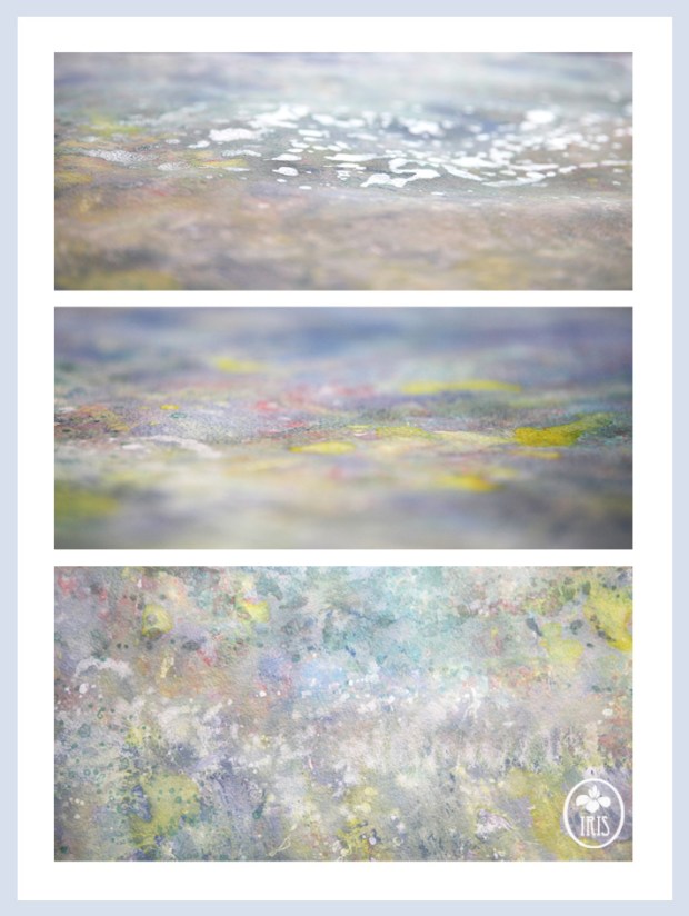 Detailed shots of a painting in progress